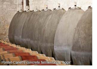Pontet-Canet’s concrete fermentation ‘eggs’